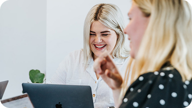 People collaborating on laptops